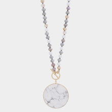 Load image into Gallery viewer, Stone Disc Beaded Necklace
