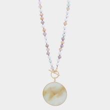Load image into Gallery viewer, Stone Disc Beaded Necklace
