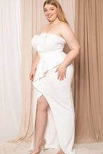 Load image into Gallery viewer, Pleated Detail Tube Top Plus Maxi Dress
