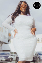 Load image into Gallery viewer, Translucent Silver Rhinestone Plus Midi Dress
