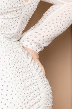 Load image into Gallery viewer, Translucent Silver Rhinestone Plus Midi Dress
