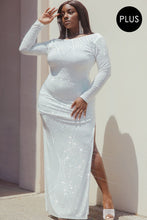 Load image into Gallery viewer, Patterned Rhinestone Plus Size Maxi Dress
