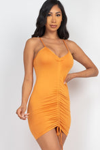 Load image into Gallery viewer, Adjustable Ruched Front Detail Mini Dress
