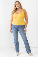 Load image into Gallery viewer, Plus Ribbed Ruffle Tank Top
