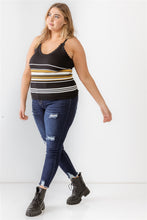 Load image into Gallery viewer, Plus Ribbed Ruffle Tank Top
