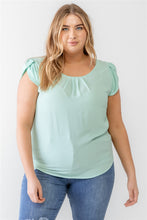 Load image into Gallery viewer, Plus Koshibo Textured Cap Sleeve Top
