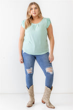 Load image into Gallery viewer, Plus Koshibo Textured Cap Sleeve Top
