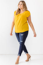 Load image into Gallery viewer, Plus Koshibo Textured Cap Sleeve Top
