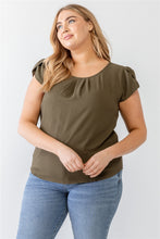 Load image into Gallery viewer, Plus Koshibo Textured Cap Sleeve Top
