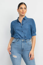 Load image into Gallery viewer, Button-down Denim Shirt Top
