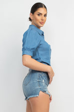 Load image into Gallery viewer, Button-down Denim Shirt Top
