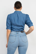 Load image into Gallery viewer, Button-down Denim Shirt Top
