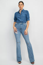 Load image into Gallery viewer, Button-down Denim Shirt Top
