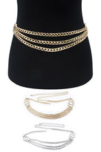 Load image into Gallery viewer, Stylish 3 Row Flat Chain Belt
