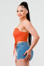Load image into Gallery viewer, Luxe sweetheart ruffled drawstring lace bustier top
