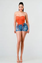 Load image into Gallery viewer, Luxe sweetheart ruffled drawstring lace bustier top
