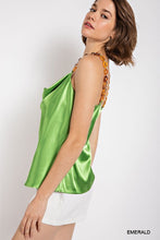 Load image into Gallery viewer, Cowl neck satin camisole with chain strap

