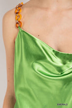 Load image into Gallery viewer, Cowl neck satin camisole with chain strap
