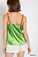 Load image into Gallery viewer, Cowl neck satin camisole with chain strap
