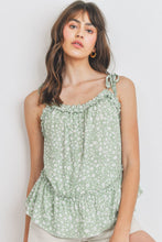 Load image into Gallery viewer, Ruffle detailed shirring peplum sleeveless top
