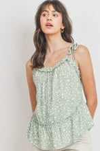 Load image into Gallery viewer, Ruffle detailed shirring peplum sleeveless top
