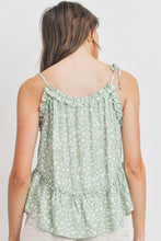 Load image into Gallery viewer, Ruffle detailed shirring peplum sleeveless top
