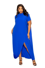 Load image into Gallery viewer, Mock neck back cape dress
