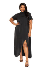 Load image into Gallery viewer, Mock neck back cape dress
