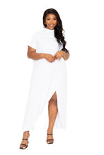 Load image into Gallery viewer, Mock neck back cape dress
