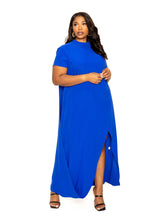 Load image into Gallery viewer, Mock neck back cape dress
