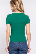 Load image into Gallery viewer, Short Slv Crew Neck Variegated Rib Knit Top
