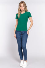Load image into Gallery viewer, Short Slv Crew Neck Variegated Rib Knit Top

