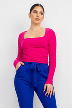 Load image into Gallery viewer, Side Ruched Square Neck Top
