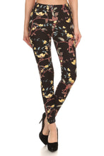 Load image into Gallery viewer, Vine Printed High Waisted Knit Leggings In Skinny Fit With Elastic Waistband
