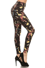 Load image into Gallery viewer, Vine Printed High Waisted Knit Leggings In Skinny Fit With Elastic Waistband
