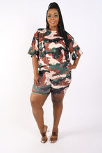 Load image into Gallery viewer, Camo Printed Crop Top And Biker Short Set
