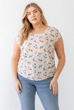 Load image into Gallery viewer, Plus Flower Print Ruched Top
