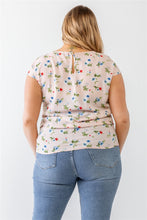 Load image into Gallery viewer, Plus Flower Print Ruched Top
