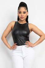 Load image into Gallery viewer, Faux Leather Sleeveless Bodysuit

