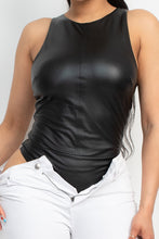 Load image into Gallery viewer, Faux Leather Sleeveless Bodysuit
