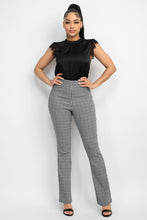 Load image into Gallery viewer, Houndstooth Fitted Flare Pants

