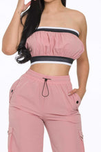 Load image into Gallery viewer, Solid Tube Crop Top &amp; Cargo
