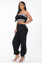 Load image into Gallery viewer, Solid Tube Crop Top &amp; Cargo
