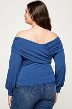 Load image into Gallery viewer, Plus Size Solid Wrap Dressy Top
