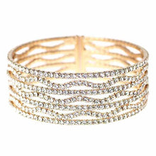 Load image into Gallery viewer, Wavy Rhinestone Cuff Bracelet
