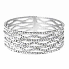 Load image into Gallery viewer, Wavy Rhinestone Cuff Bracelet
