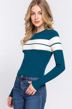 Load image into Gallery viewer, Long Slv Stripe Rib Sweater
