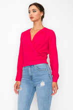 Load image into Gallery viewer, Front Wrap Surplice Neck Top
