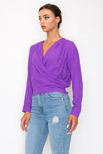 Load image into Gallery viewer, Front Wrap Surplice Neck Top
