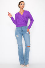 Load image into Gallery viewer, Front Wrap Surplice Neck Top
